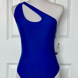 Express Cobalt Blue One Shoulder One Piece Swimsuit Size Medium